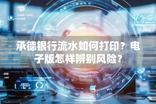 承德银行流水如何打印?电子版怎样辨别风险?