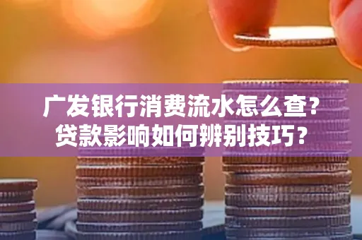 广发银行消费流水怎么查?贷款影响如何辨别技巧?