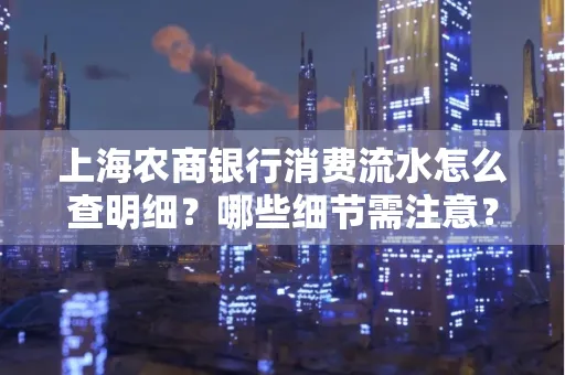 上海农商银行消费流水怎么查明细?哪些细节需注意?