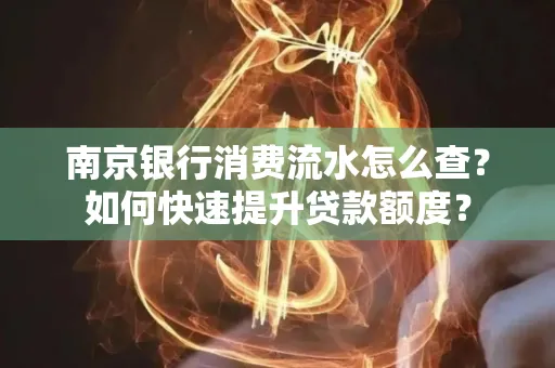 南京银行消费流水怎么查？如何快速提升贷款额度？